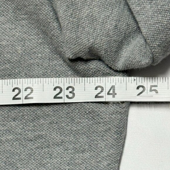 Chaps Mens 2XT Gray Long Sleeve Polo Shirt With White Stripe 100% Cotton - Picture 5 of 11